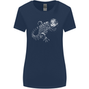 An Argentine Tegu Lizard Womens Wider Cut T-Shirt Navy Blue