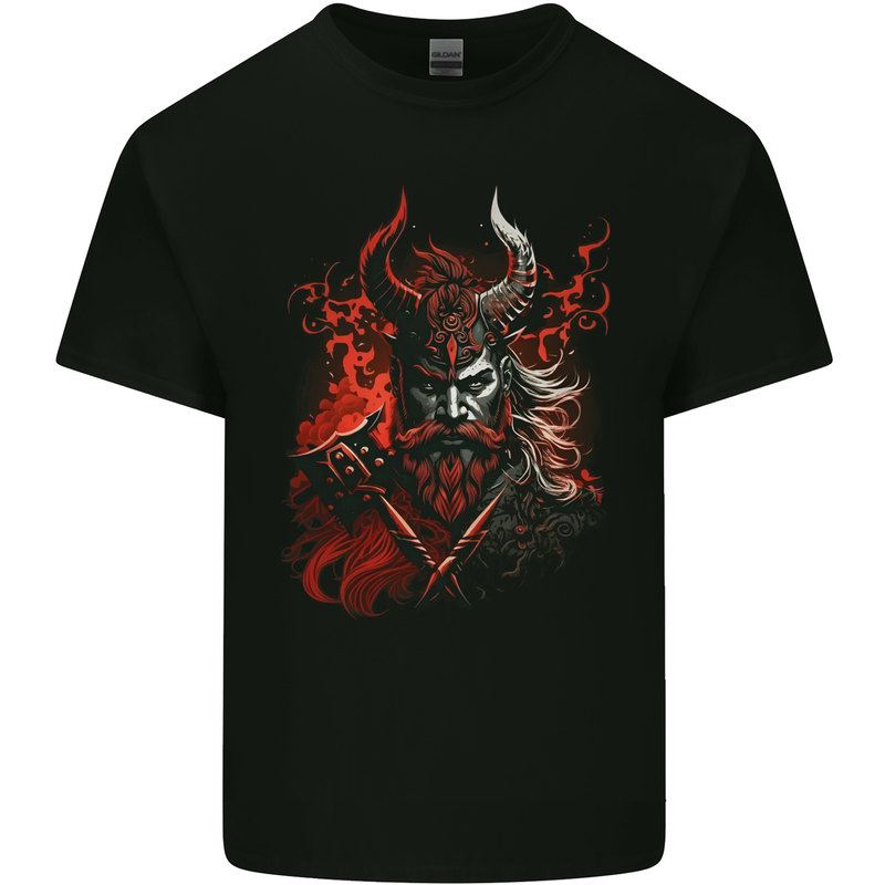 An Artistic Fantasy Viking Warrior Kids T-Shirt Childrens Black
