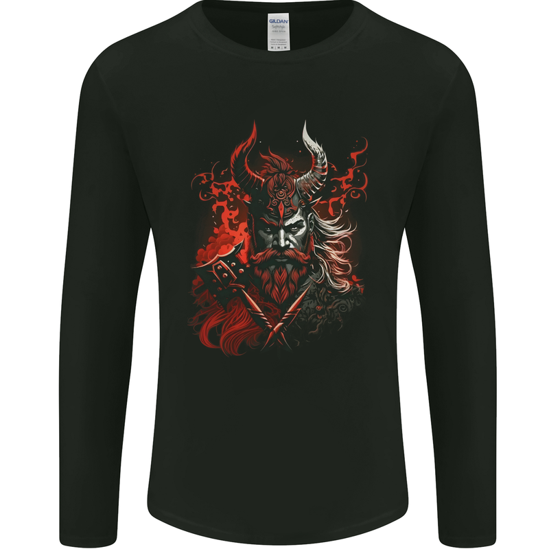 An Artistic Fantasy Viking Warrior Mens Long Sleeve T-Shirt Black