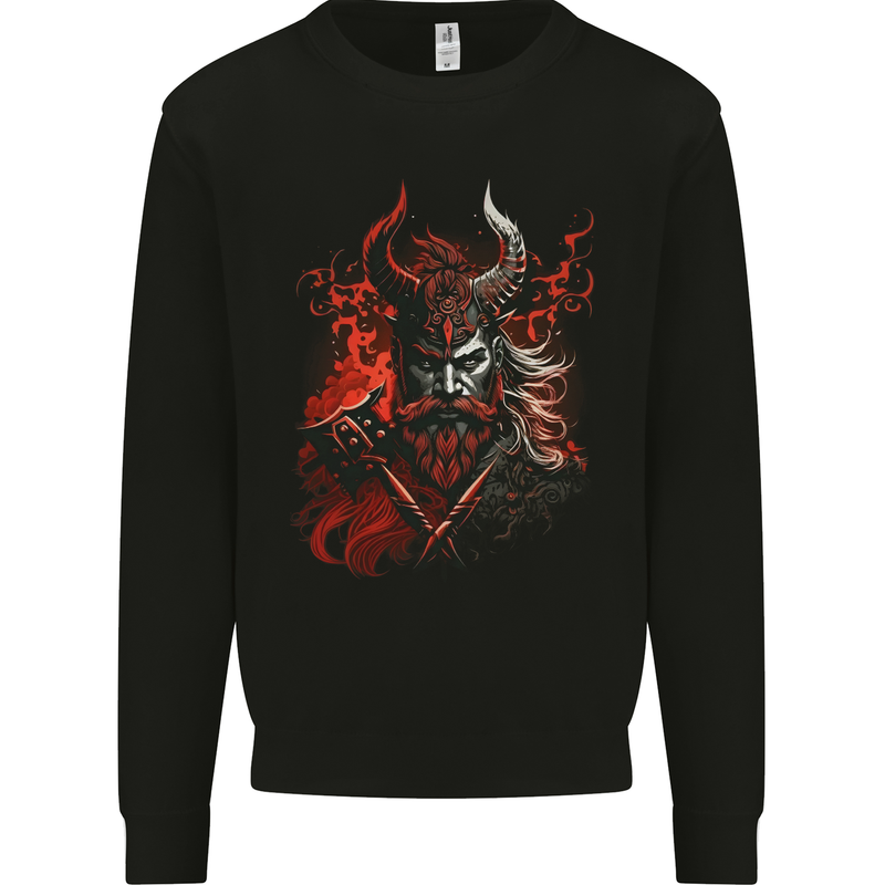 An Artistic Fantasy Viking Warrior Mens Sweatshirt Jumper Black