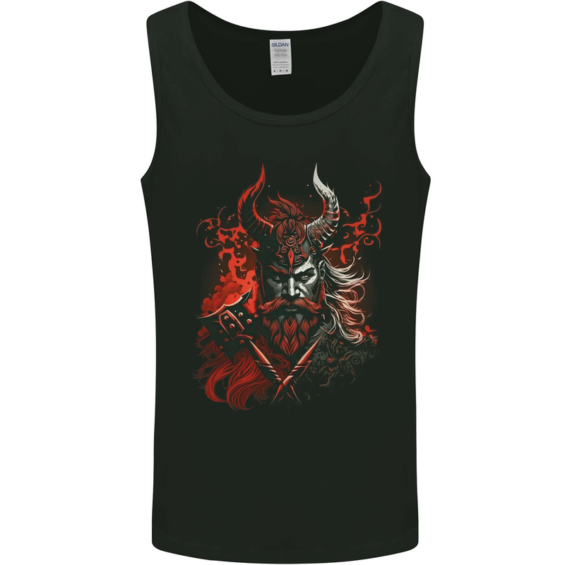 An Artistic Fantasy Viking Warrior Mens Vest Tank Top Black