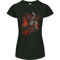 An Artistic Fantasy Viking Warrior Womens Petite Cut T-Shirt Black