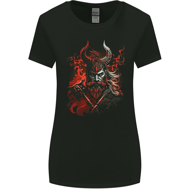 An Artistic Fantasy Viking Warrior Womens Wider Cut T-Shirt Black