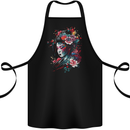 An Artistic Geisha Lady With Flowers Cotton Apron 100% Organic Black