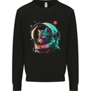 An Astronaut Cat in Outer Space Kids Sweatshirt Jumper Black