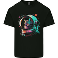 An Astronaut Cat in Outer Space Kids T-Shirt Childrens Black