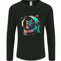 An Astronaut Cat in Outer Space Mens Long Sleeve T-Shirt Black