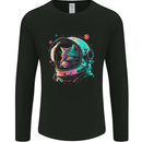 An Astronaut Cat in Outer Space Mens Long Sleeve T-Shirt Black