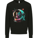 An Astronaut Cat in Outer Space Mens Sweatshirt Jumper Black