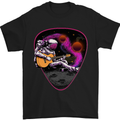 An Astronaut Playing Guitar Space Rock Mens T-Shirt Cotton Gildan Black