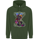 An Astronaut Playing a Guitar Guitarist Childrens Kids Hoodie Forest Green