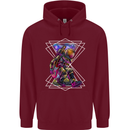 An Astronaut Playing a Guitar Guitarist Childrens Kids Hoodie Maroon