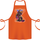 An Astronaut Playing a Guitar Guitarist Cotton Apron 100% Organic Orange
