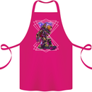 An Astronaut Playing a Guitar Guitarist Cotton Apron 100% Organic Pink