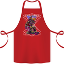 An Astronaut Playing a Guitar Guitarist Cotton Apron 100% Organic Red
