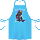 An Astronaut Playing a Guitar Guitarist Cotton Apron 100% Organic Turquoise