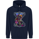 An Astronaut Playing a Guitar Guitarist Mens 80% Cotton Hoodie Navy Blue