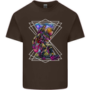 An Astronaut Playing a Guitar Guitarist Mens Cotton T-Shirt Tee Top Dark Chocolate