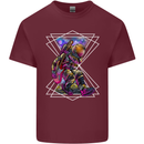 An Astronaut Playing a Guitar Guitarist Mens Cotton T-Shirt Tee Top Maroon