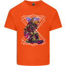 An Astronaut Playing a Guitar Guitarist Mens Cotton T-Shirt Tee Top Orange