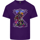 An Astronaut Playing a Guitar Guitarist Mens Cotton T-Shirt Tee Top Purple