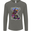 An Astronaut Playing a Guitar Guitarist Mens Long Sleeve T-Shirt Charcoal