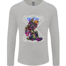 An Astronaut Playing a Guitar Guitarist Mens Long Sleeve T-Shirt Sports Grey