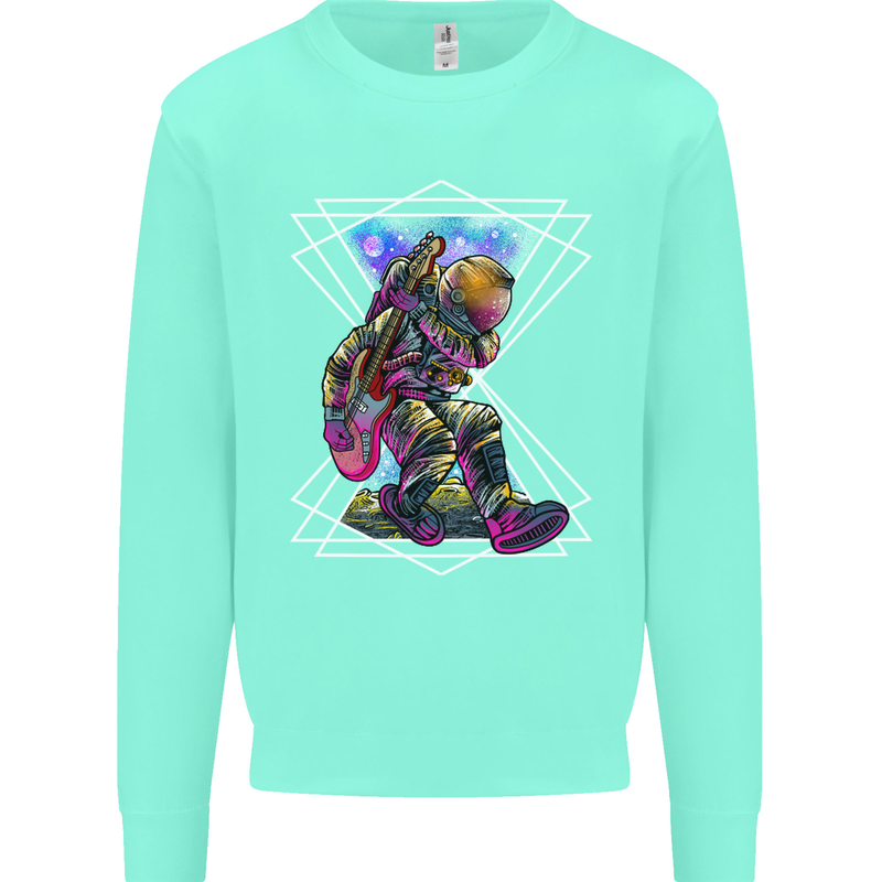An Astronaut Playing a Guitar Guitarist Mens Sweatshirt Jumper Peppermint