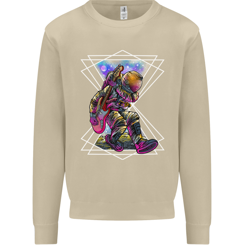 An Astronaut Playing a Guitar Guitarist Mens Sweatshirt Jumper Sand