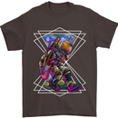 An Astronaut Playing a Guitar Guitarist Mens T-Shirt Cotton Gildan Dark Chocolate