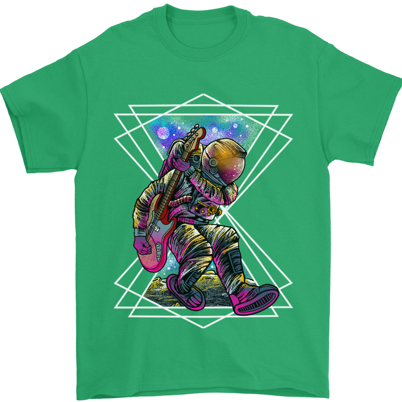 An Astronaut Playing a Guitar Guitarist Mens T-Shirt Cotton Gildan Irish Green