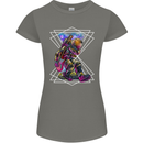 An Astronaut Playing a Guitar Guitarist Womens Petite Cut T-Shirt Charcoal