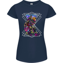 An Astronaut Playing a Guitar Guitarist Womens Petite Cut T-Shirt Navy Blue