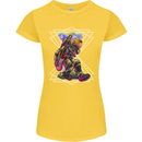 An Astronaut Playing a Guitar Guitarist Womens Petite Cut T-Shirt Yellow