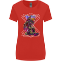 An Astronaut Playing a Guitar Guitarist Womens Wider Cut T-Shirt Red