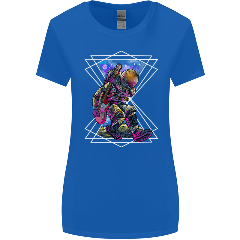 An Astronaut Playing a Guitar Guitarist Womens Wider Cut T-Shirt Royal Blue