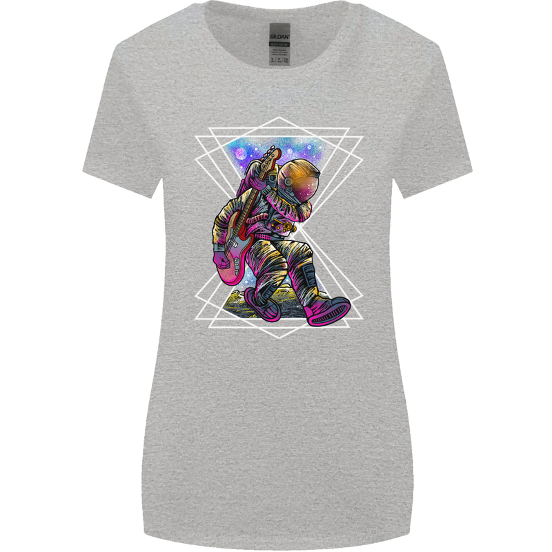 An Astronaut Playing a Guitar Guitarist Womens Wider Cut T-Shirt Sports Grey