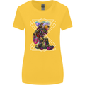 An Astronaut Playing a Guitar Guitarist Womens Wider Cut T-Shirt Yellow