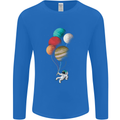 An Astronaut With Planets as Balloons Space Mens Long Sleeve T-Shirt Royal Blue