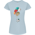 An Astronaut With Planets as Balloons Space Womens Petite Cut T-Shirt Light Blue