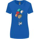 An Astronaut With Planets as Balloons Space Womens Wider Cut T-Shirt Royal Blue