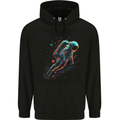 An Astronaut in Outer Space Man Mens 80% Cotton Hoodie Black