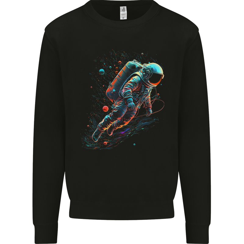 An Astronaut in Outer Space Man Mens Sweatshirt Jumper Black