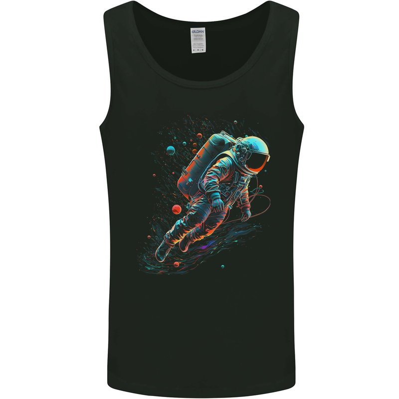 An Astronaut in Outer Space Man Mens Vest Tank Top Black