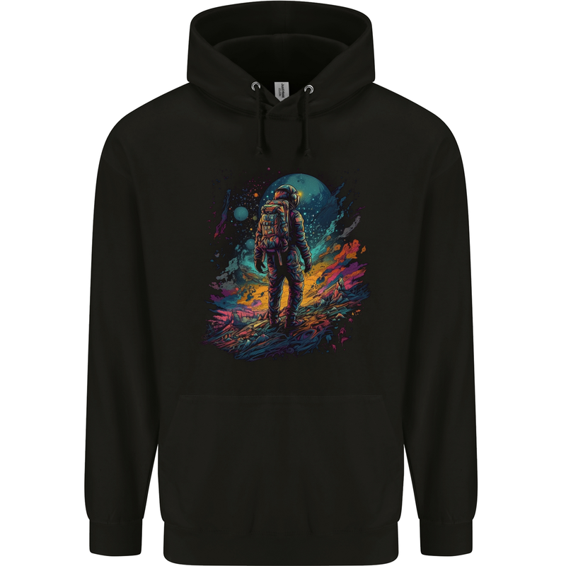 An Astronaut on an Alien Planet Spaceman Childrens Kids Hoodie Black