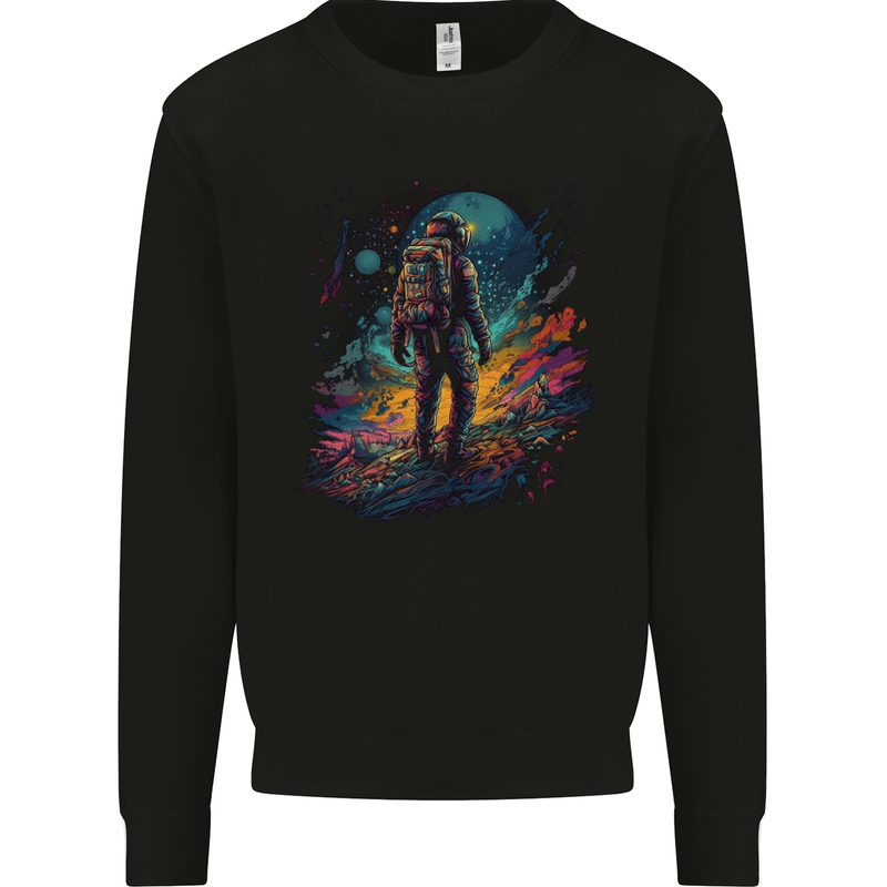 An Astronaut on an Alien Planet Spaceman Mens Sweatshirt Jumper Black