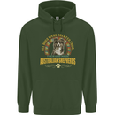 An Australian Shepherd Dog Childrens Kids Hoodie Forest Green