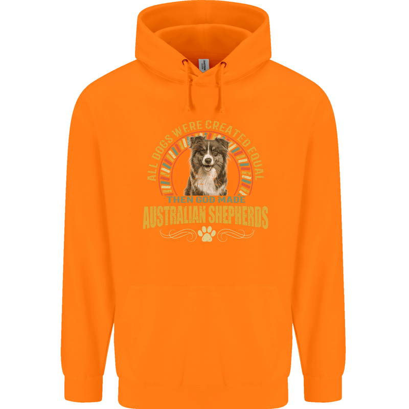 An Australian Shepherd Dog Childrens Kids Hoodie Orange