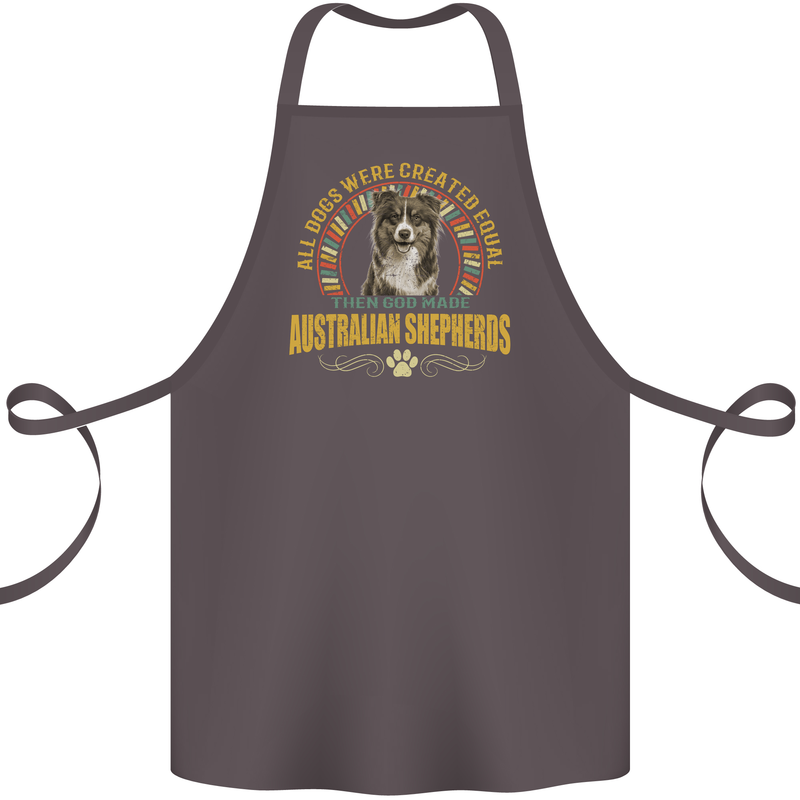 An Australian Shepherd Dog Cotton Apron 100% Organic Dark Grey