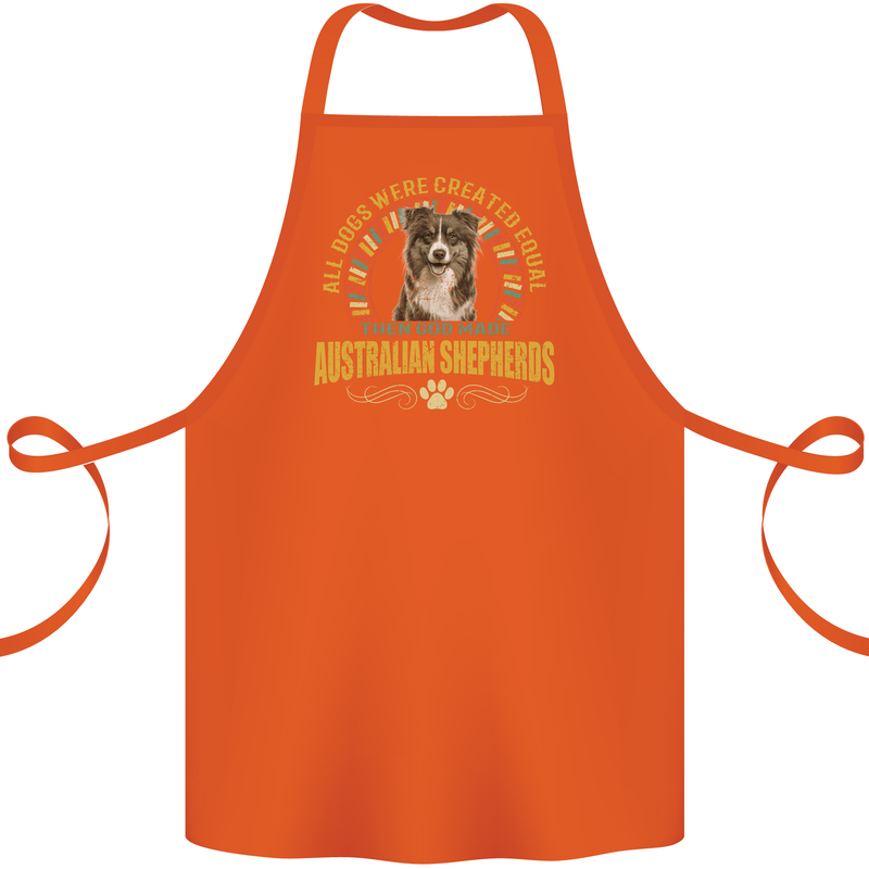 An Australian Shepherd Dog Cotton Apron 100% Organic Orange